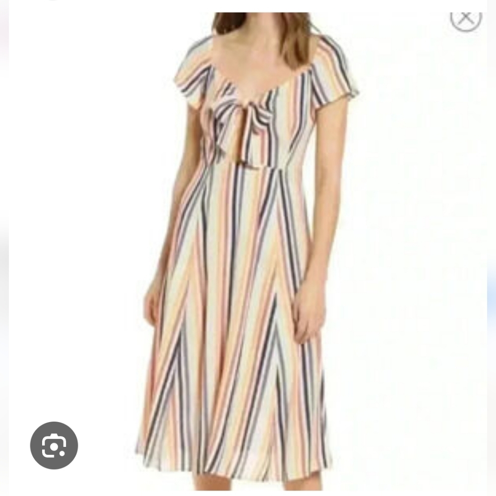 NWT Hem & Thread Striped Front Tie Dress
